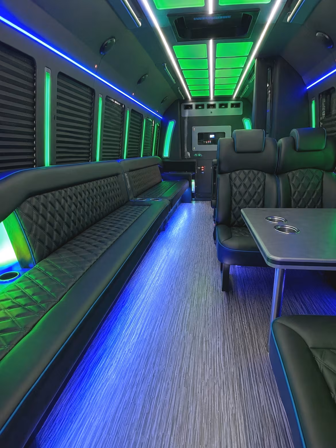 Renton Prom & Homecoming Transportation party bus interior