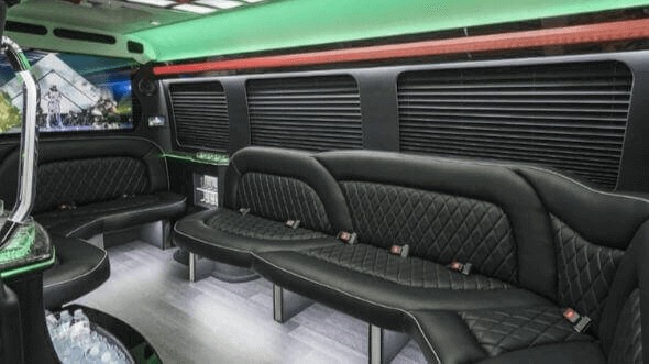 Interior of Charter Bus Company Sammamish's 14 Passenger Sprinter Limousine in Sammamish