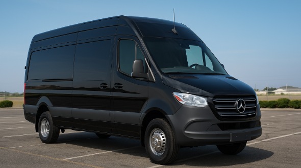 Exterior of Charter Bus Company Kent's 14 Passenger Sprinter Limousine in Kent