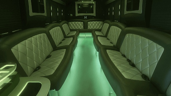 Interior of Charter Bus Company Bellevue's 20 Passenger Party Bus in Bellevue