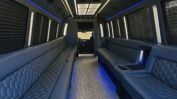 Interior of Charter Bus Company Federal Way's 25 Passenger Party Bus in Federal Way