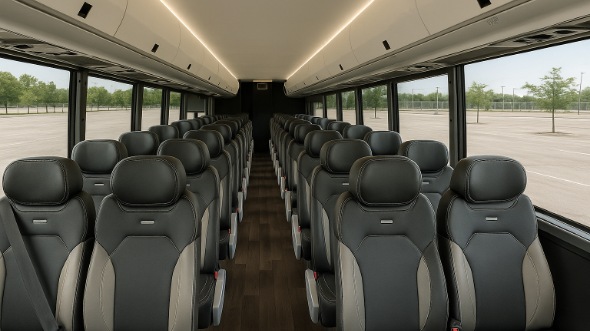 Interior of Charter Bus Company Renton's 35 Passenger Mini Bus in Renton