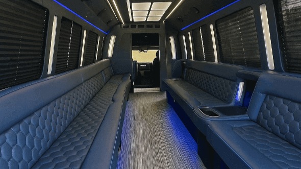 Interior of Charter Bus Company Bellevue's 40 Passenger Party Bus in Bellevue