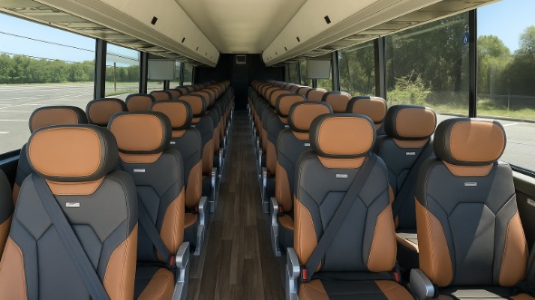 Interior of Charter Bus Company Renton's 44 Passenger Charter Bus in Renton