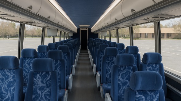 Interior of Charter Bus Company Renton's 45 Passenger Charter Bus in Renton