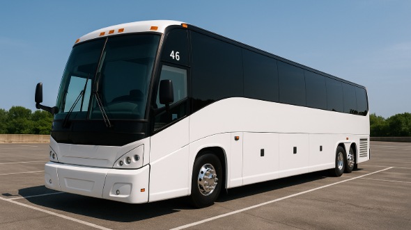 Exterior of Charter Bus Company Auburn's 50 Passenger Party Bus in Auburn