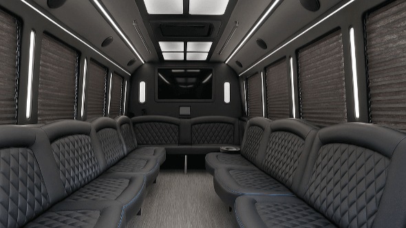 Interior of Charter Bus Company Auburn's 50 Passenger Party Bus in Auburn