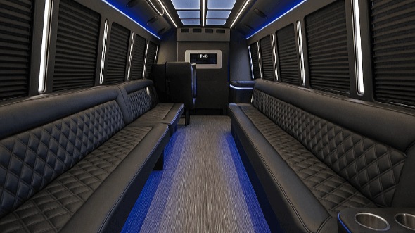 Interior of Renton Party Bus Company's 50 Passenger Party Bus in Renton