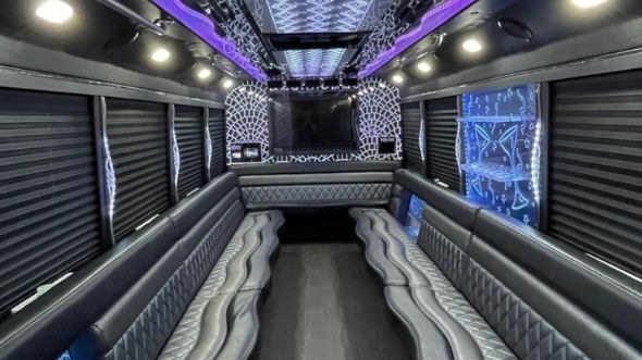 50 passenger party bus interior