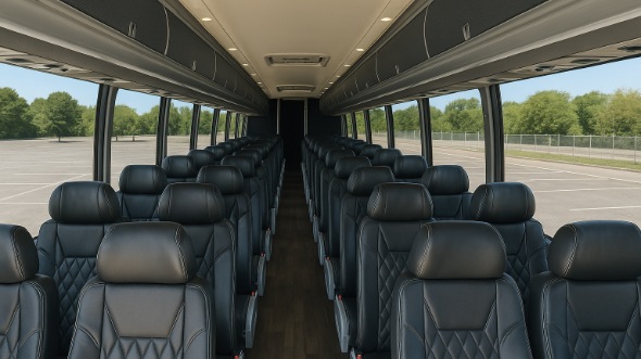 Interior of Charter Bus Company Renton's 54 Passenger Charter Bus in Renton