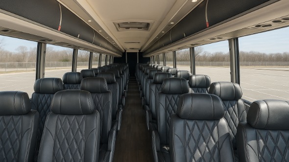 Interior of Charter Bus Company Renton's 55 Passenger Charter Bus in Renton
