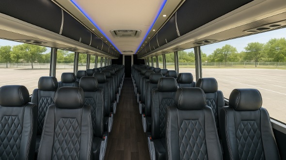 Interior of Charter Bus Company Renton's 56 Passenger Charter Bus in Renton