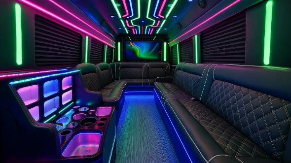 renton 50 passenger party bus interior